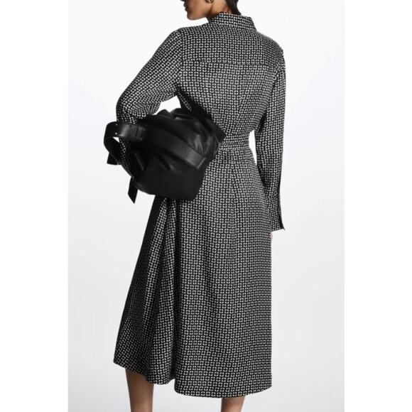 COS Printed Midi Black & White Geometric Shirt Dress EUC Size EUR 36 $135 MSRP - Picture 10 of 13